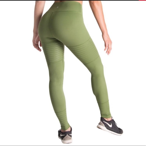 NWT RISE ARMY GREEN LEGGINGS - Picture 2 of 6